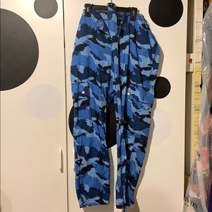 Blue Camo Cargo Pants